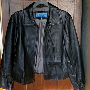 Kenneth Cole women's black leather jacket